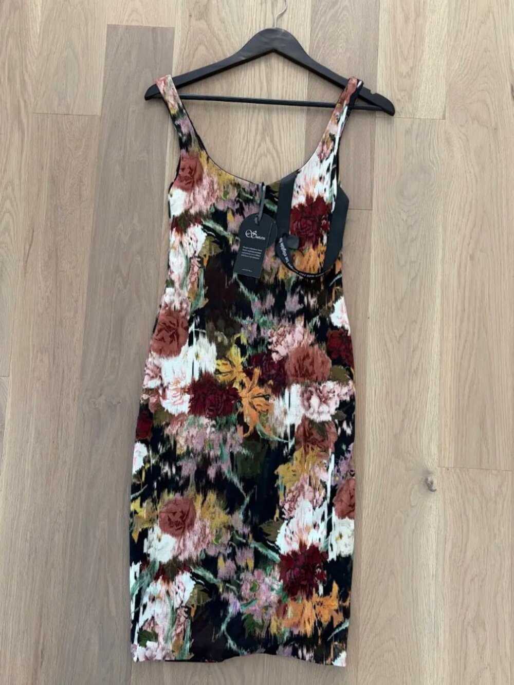 Sarvin Floral Bodycon Mini Dress NWT | Size Small 4-6 | Made in Britain NEW